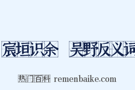 宸垣识余·吴野反义词是什么意思的图片